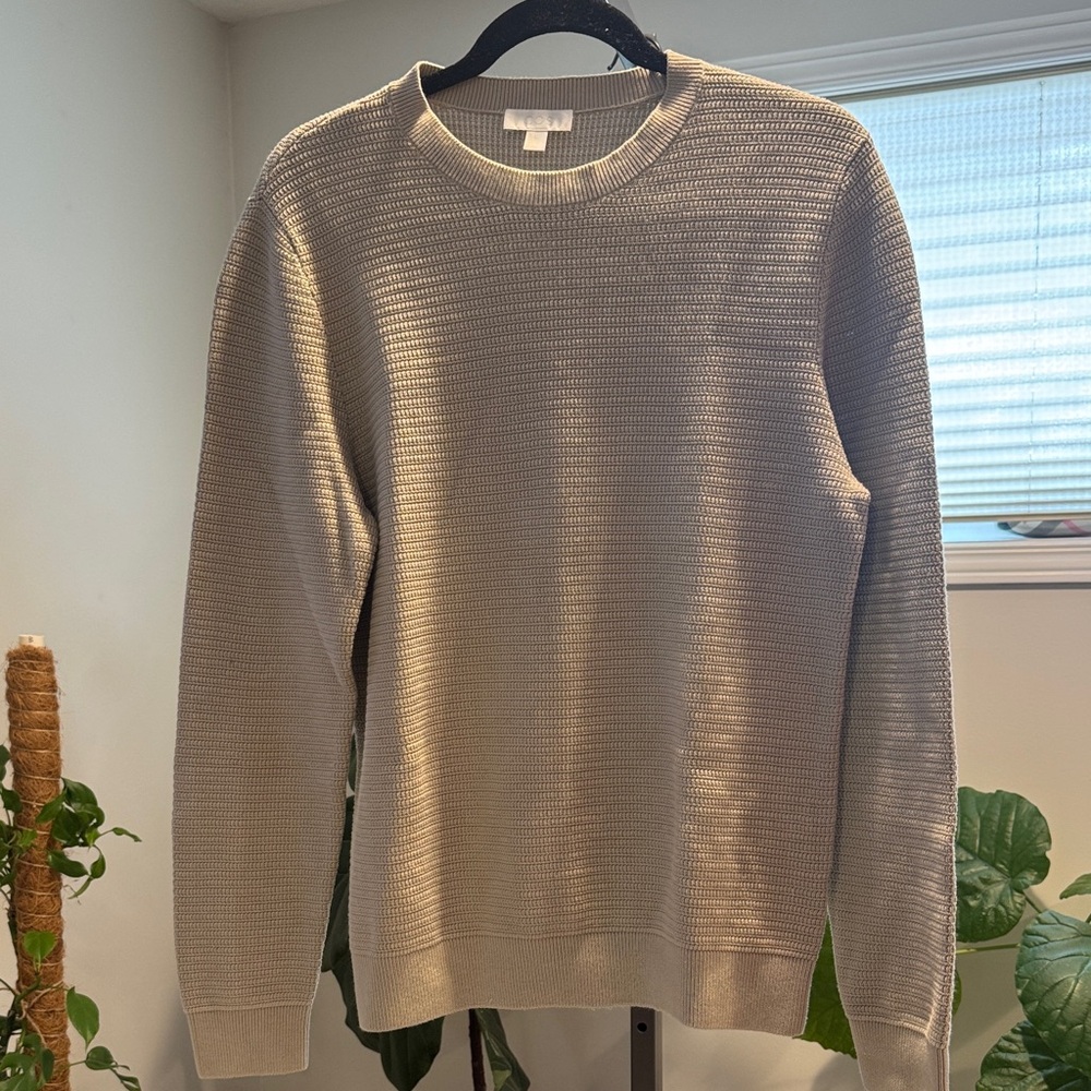 COS Men's Light Taupe Crewneck Sweater